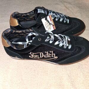 Von Dutch Black Velvet Saints Unisex Shoes